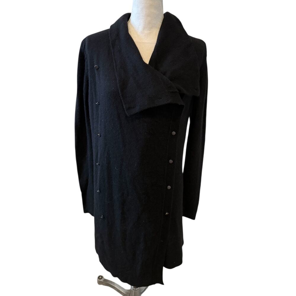 Skull Cashmere Luxe 100% Cashmere Duster Cardigan Sweater Black M